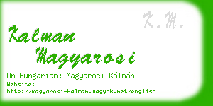 kalman magyarosi business card