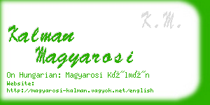 kalman magyarosi business card